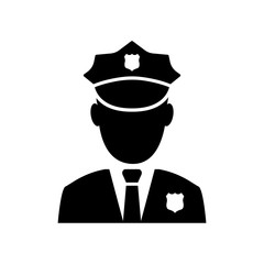 Police Icon vector. Policeman Officer avatar illustration. Element of war and piece. Signs and symbol for websites, web design, mobile app on white background