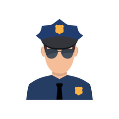 Police officer avatar illustration. Trendy policeman icon in flat style.