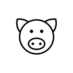 Pig vector icon. Signs and symbol for websites, web design, mobile app on white background