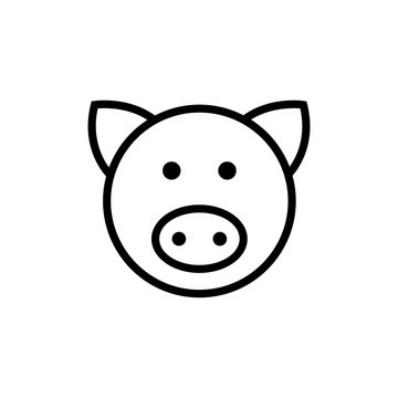 Pig vector icon. Signs and symbol for websites, web design, mobile app on white background