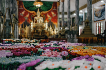 flower candle for making worship merit to buddha