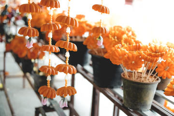 flower candle for making worship merit to buddha