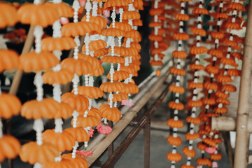 Obraz premium flower candle for making worship merit to buddha