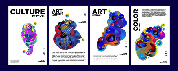 Fototapeta na wymiar Art, Culture, and Fashion Colorful Illustration Poster. Abstract Illustration for festival, exhibition, event, website, landing page, promotion, flyer, digital and print.