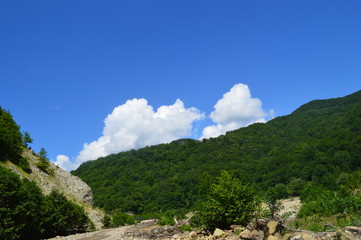 mountain landscape with blue sky