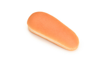 Hot dog bread isolated on white background.