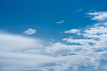 Natural background. Image of the blue sky with soft clouds