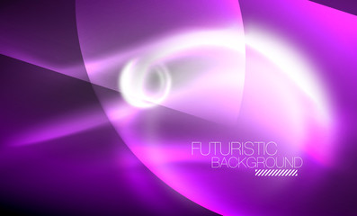 Blurred neon glowing round shapes, abstract circles and lights