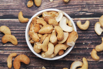 A bowl with cashew nuts