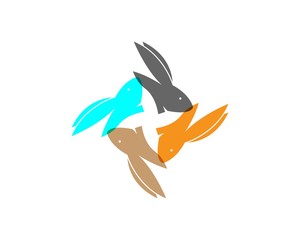 Rabbit Logo template vector icon illustration design