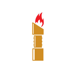 Torch icon on background for graphic and web design. Simple illustration. Internet concept symbol for website button or mobile app.