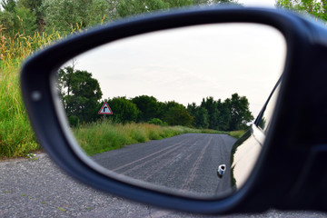 Country road  in mirror image