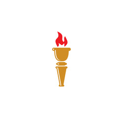Torch icon on background for graphic and web design. Simple illustration. Internet concept symbol for website button or mobile app.