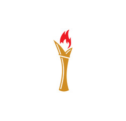 Torch icon on background for graphic and web design. Simple illustration. Internet concept symbol for website button or mobile app.