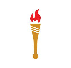 Torch icon on background for graphic and web design. Simple illustration. Internet concept symbol for website button or mobile app.