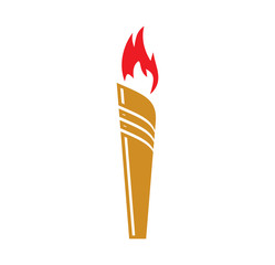 Torch icon on background for graphic and web design. Simple illustration. Internet concept symbol for website button or mobile app.