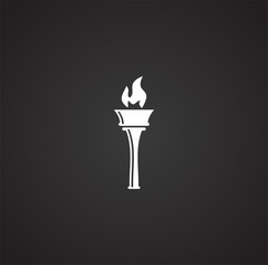 Torch icon on background for graphic and web design. Simple illustration. Internet concept symbol for website button or mobile app.