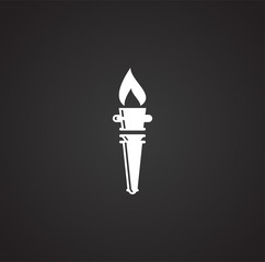 Torch icon on background for graphic and web design. Simple illustration. Internet concept symbol for website button or mobile app.