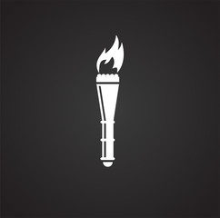 Torch icon on background for graphic and web design. Simple illustration. Internet concept symbol for website button or mobile app.