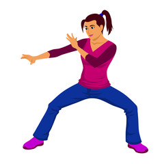 Vector of Silat Martial Arts from Indonesia - Pose 5 - Casual Clothes