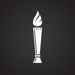 Torch icon on background for graphic and web design. Simple illustration. Internet concept symbol for website button or mobile app.