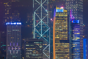 Fototapeta na wymiar Skyscraper building in Hong Kong city.