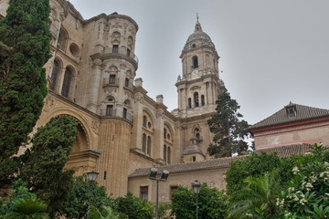 Fototapeta na wymiar View of Malaga Cathedral, Andalusia, Spain