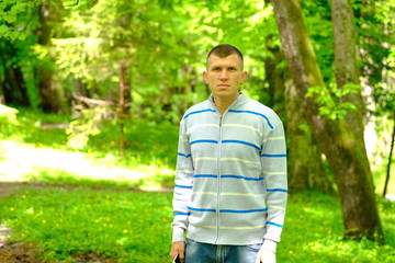 Naklejka na ściany i meble Happy young man. Portrait of young man in casual fashion clothes. 