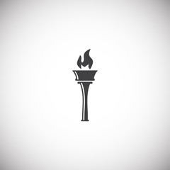 Torch icon on background for graphic and web design. Simple illustration. Internet concept symbol for website button or mobile app.