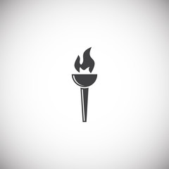 Torch icon on background for graphic and web design. Simple illustration. Internet concept symbol for website button or mobile app.