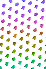 Gingerbread cookie photo pattern on white background. Christmas concept.