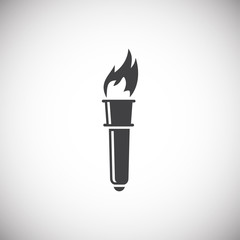 Torch icon on background for graphic and web design. Simple illustration. Internet concept symbol for website button or mobile app.