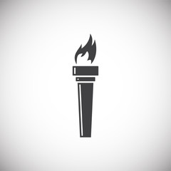 Torch icon on background for graphic and web design. Simple illustration. Internet concept symbol for website button or mobile app.