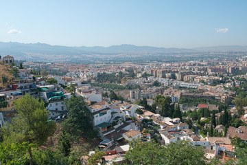 Fototapeta na wymiar View of Granada from Carmen de Los Martires Garden, Granada, Spain