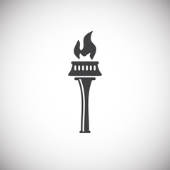 Torch icon on background for graphic and web design. Simple illustration. Internet concept symbol for website button or mobile app.