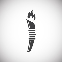 Torch icon on background for graphic and web design. Simple illustration. Internet concept symbol for website button or mobile app.