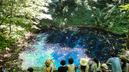 Juniko Twelve Lakes in the Shirakami-Sanchi mountainous area. A UNESCO World Heritage Site in the Tohoku region. Aomori Prefecture, Japan