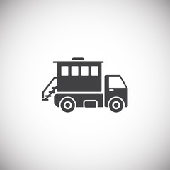 Heavy vehicle related icon on background for graphic and web design. Simple illustration. Internet concept symbol for website button or mobile app.