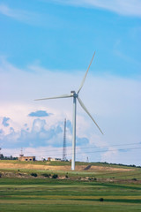 Fototapeta na wymiar Wind turbine in the Region of Gori. Industrial zone.