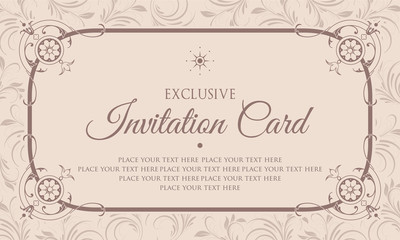 Invitation card design in vintage style