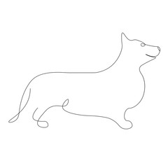 Dog corgi silhouette vector illustration