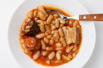 Fabada Asturiana. Cooked beans.
