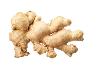 Fresh ginger isolated on white background.