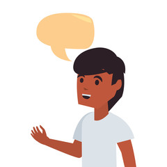 young man portrait talk bubble