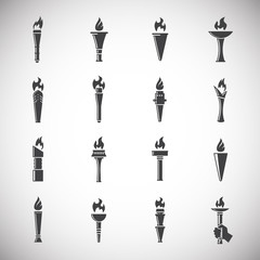 Naklejka premium Torch icons set on background for graphic and web design. Simple illustration. Internet concept symbol for website button or mobile app.