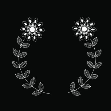 Flower abstract wavy line vector background