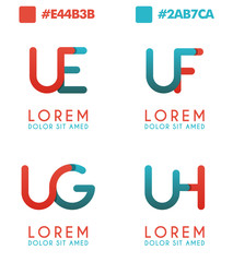 U alphabet logo concept for company or corporations industry, print various online and offline, promotion advertising and marketing. can be for landing page, template, web, mobile app, poster, website