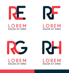Fototapeta R alphabet logo concept for company or corporations industry, print various online and offline, promotion advertising and marketing. can be for landing page, template, web, mobile app, poster, website obraz