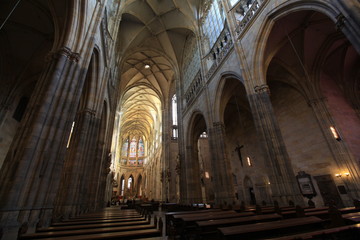 Fototapeta premium big hall in ST. VITUS CATHEDRAL czech Republic