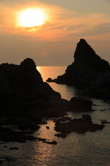 Naklejka premium 日本海の夕日